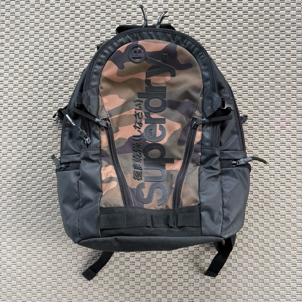Superdry green camo backpack